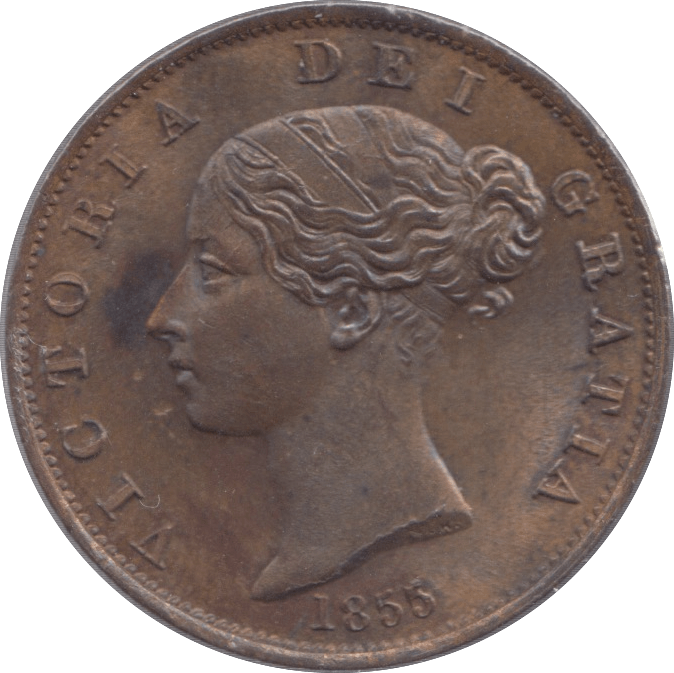 1855 HALFPENNY ( UNC ) 3 - Halfpenny - Cambridgeshire Coins