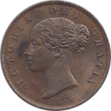 1855 HALFPENNY ( UNC ) 3 - Halfpenny - Cambridgeshire Coins
