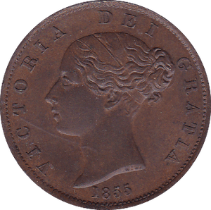1855 HALFPENNY ( UNC ) - Halfpenny - Cambridgeshire Coins