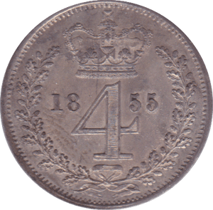 1855 MAUNDY FOURPENCE ( UNC ) SCRATCH - Maundy Coins - Cambridgeshire Coins