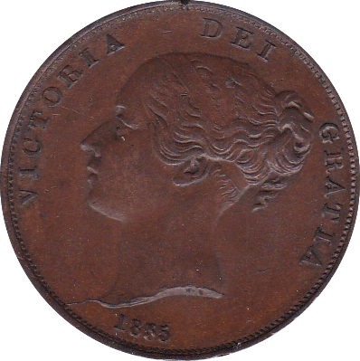 1855 PENNY ( AUNC ) - Penny - Cambridgeshire Coins