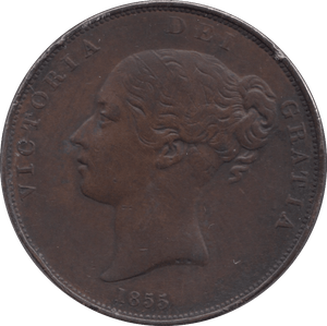 1855 PENNY ( GVF ) - Penny - Cambridgeshire Coins