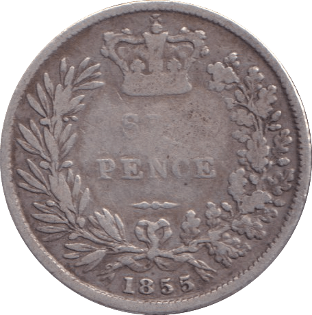 1855 SIXPENCE ( FAIR ) - Sixpence - Cambridgeshire Coins