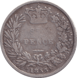 1855 SIXPENCE ( FAIR ) - Sixpence - Cambridgeshire Coins