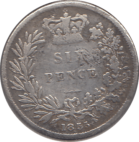 1855 SIXPENCE ( FAIR ) - Sixpence - Cambridgeshire Coins