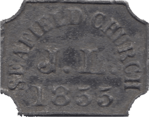 1855 TOKEN SEA FIELD CHURCH SCOTTISH PEW TOKEN ( REF 36 ) - Token - Cambridgeshire Coins