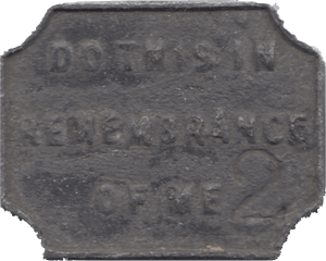 1855 TOKEN SEA FIELD CHURCH SCOTTISH PEW TOKEN ( REF 36 ) - Token - Cambridgeshire Coins