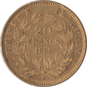 1856 GOLD 20 FRANCS FRANCE ( A ) - Gold World Coins - Cambridgeshire Coins