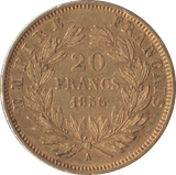 1856 GOLD 20 FRANCS FRANCE ( A ) - Gold World Coins - Cambridgeshire Coins