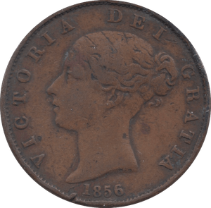 1856 HALFPENNY ( FINE ) 2 - HALFPENNY - Cambridgeshire Coins