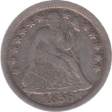 1856 USA SILVER ONE DIME - SILVER WORLD COINS - Cambridgeshire Coins