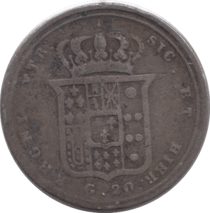 1857 120 GRANA NAPLES SILVER ITALY SCARCE - SILVER WORLD COINS - Cambridgeshire Coins