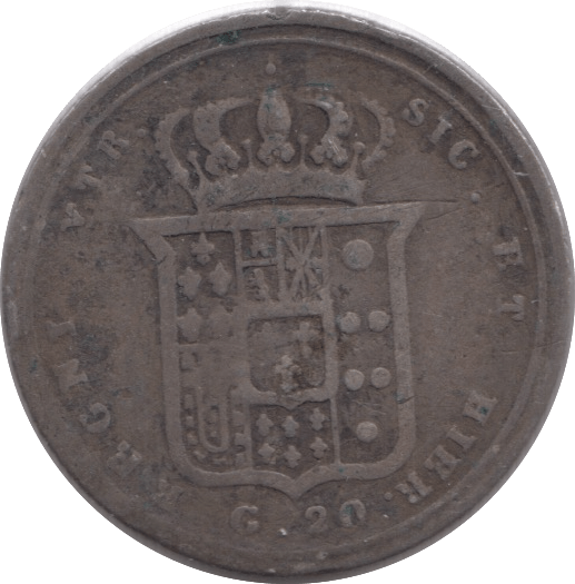 1857 120 GRANA NAPLES SILVER ITALY SCARCE - SILVER WORLD COINS - Cambridgeshire Coins