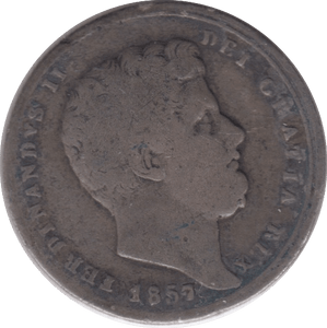 1857 120 GRANA NAPLES SILVER ITALY SCARCE - SILVER WORLD COINS - Cambridgeshire Coins