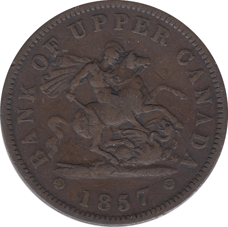 1857 BANK OF CANADA ONE PENNY TOKEN - Token - Cambridgeshire Coins