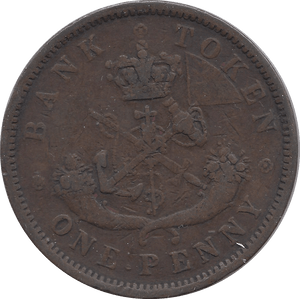 1857 BANK OF CANADA ONE PENNY TOKEN - Token - Cambridgeshire Coins