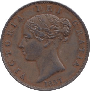1857 HALFPENNY ( AUNC ) 23 - Halfpenny - Cambridgeshire Coins