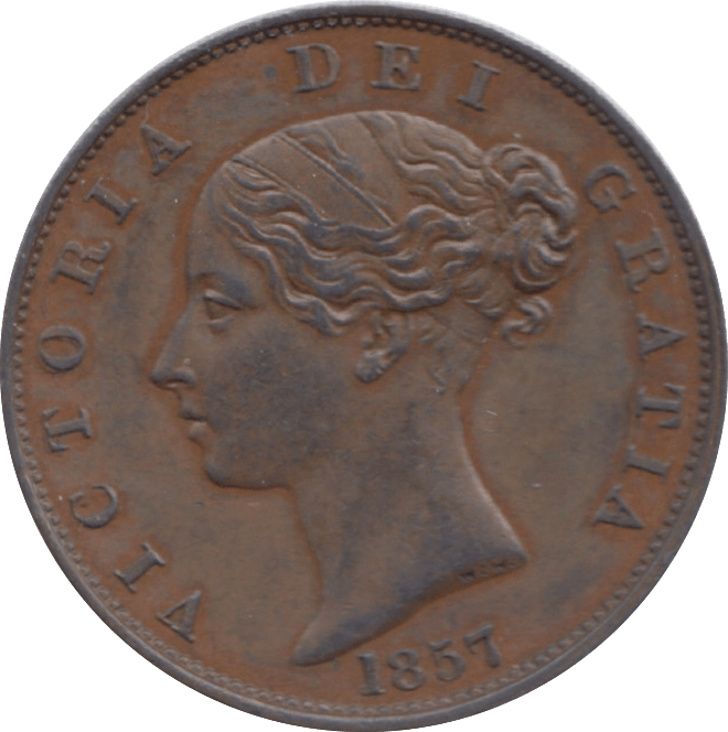 1857 HALFPENNY ( AUNC ) 23 - Halfpenny - Cambridgeshire Coins