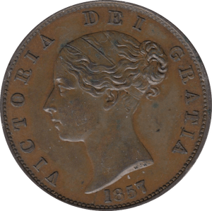 1857 HALFPENNY ( AUNC ) 4 - Halfpenny - Cambridgeshire Coins
