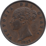 1857 HALFPENNY ( AUNC ) - Halfpenny - Cambridgeshire Coins
