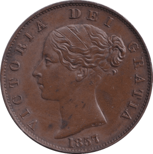 1857 HALFPENNY ( UNC ) - Halfpenny - Cambridgeshire Coins