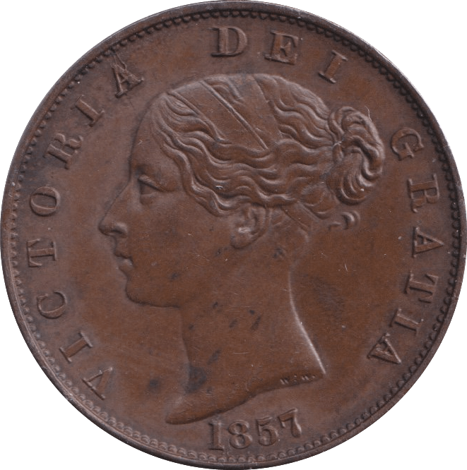 1857 HALFPENNY ( UNC ) - Halfpenny - Cambridgeshire Coins