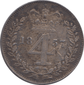 1857 MAUNDY FOURPENCE ( EF ) - Maundy Coins - Cambridgeshire Coins
