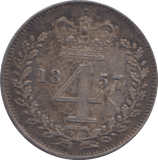 1857 MAUNDY FOURPENCE ( EF ) - Maundy Coins - Cambridgeshire Coins