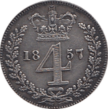 1857 MAUNDY FOURPENCE ( GVF ) - Maundy Coins - Cambridgeshire Coins