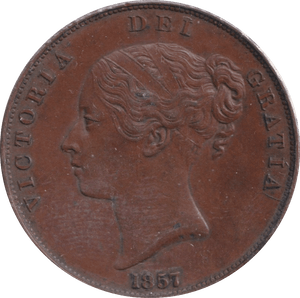 1857 PENNY ( AUNC ) - Penny - Cambridgeshire Coins