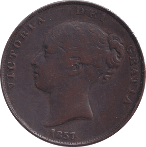 1857 PENNY ( FINE ) - PENNY - Cambridgeshire Coins