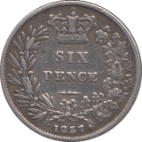 1857 SIXPENCE ( VF ) - Sixpence - Cambridgeshire Coins