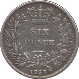 1857 SIXPENCE ( VF ) - Sixpence - Cambridgeshire Coins