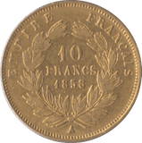1858 GOLD 10 FRANCS FRANCE - Gold World Coins - Cambridgeshire Coins