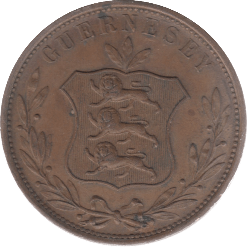 1858 GUERNSEY 8 DOUBLES - WORLD COINS - Cambridgeshire Coins