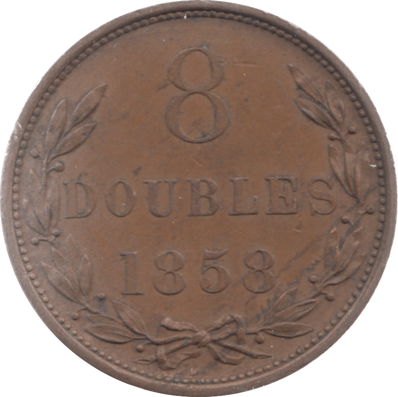 1858 GUERNSEY 8 DOUBLES - WORLD COINS - Cambridgeshire Coins