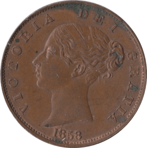 1858 HALFPENNY ( AUNC ) - Halfpenny - Cambridgeshire Coins