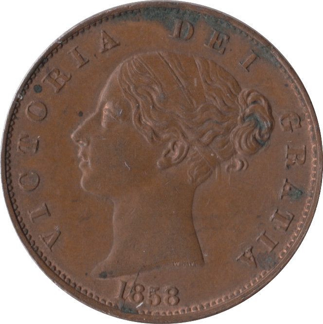 1858 HALFPENNY ( AUNC ) - Halfpenny - Cambridgeshire Coins