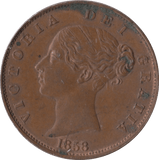 1858 HALFPENNY ( AUNC ) - Halfpenny - Cambridgeshire Coins