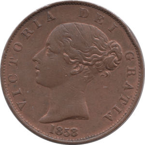 1858 HALFPENNY ( AUNC ) - Halfpenny - Cambridgeshire Coins
