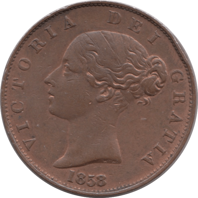 1858 HALFPENNY ( AUNC ) - Halfpenny - Cambridgeshire Coins