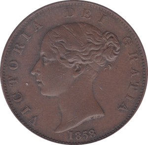1858 HALFPENNY ( EF ) - Halfpenny - Cambridgeshire Coins