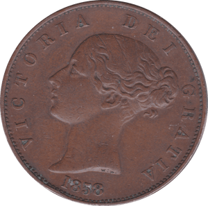 1858 HALFPENNY ( GVF ) A - Halfpenny - Cambridgeshire Coins