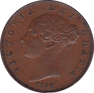 1858 HALFPENNY ( GVF ) - Halfpenny - Cambridgeshire Coins