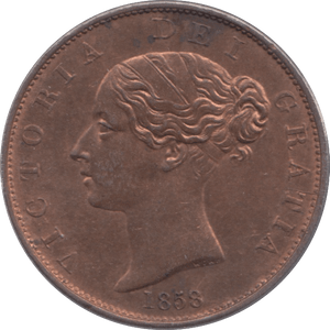 1858 HALFPENNY ( UNC ) - Halfpenny - Cambridgeshire Coins