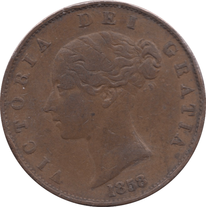 1858 HALFPENNY ( VF ) 14 - Halfpenny - Cambridgeshire Coins