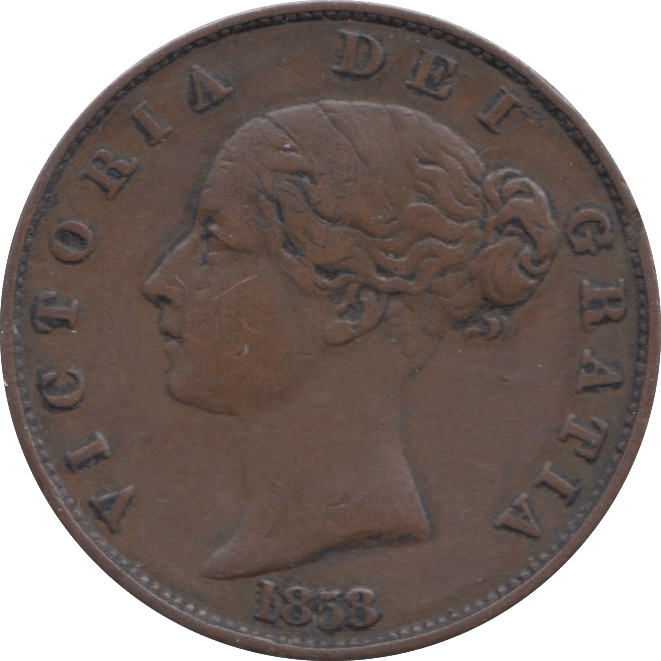1858 HALFPENNY ( VF ) 4 - Halfpenny - Cambridgeshire Coins