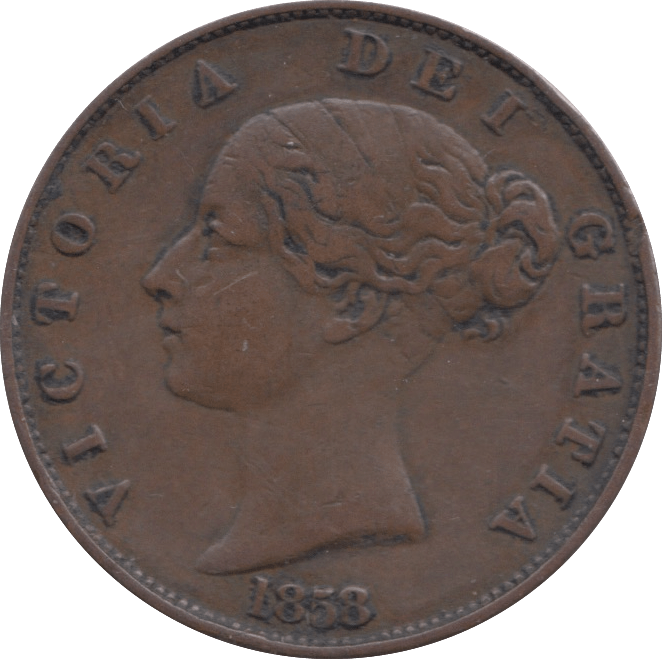 1858 HALFPENNY ( VF ) 4 - Halfpenny - Cambridgeshire Coins