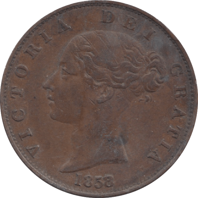 1858 HALFPENNY ( VF ) 8 - HALFPENNY - Cambridgeshire Coins
