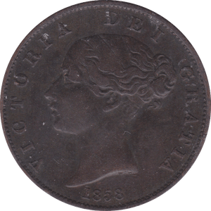 1858 HALFPENNY ( VF ) A - Halfpenny - Cambridgeshire Coins
